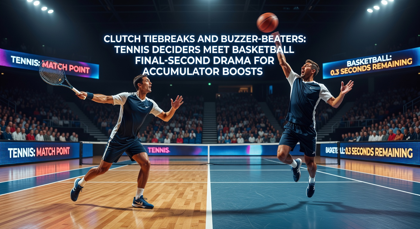 Tennis player serving intensely during a high-stakes tiebreak on clay court, crowd blurred in background