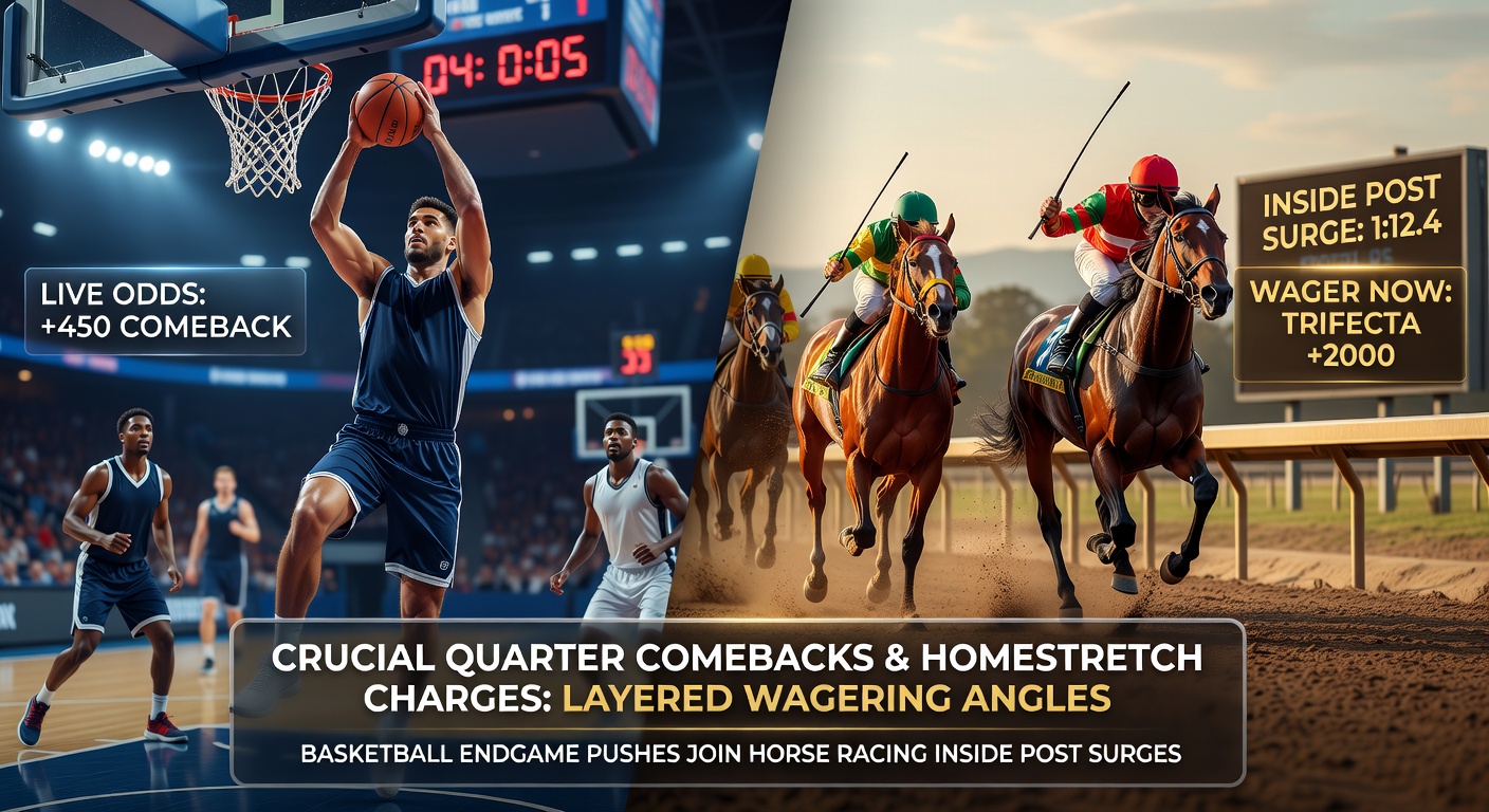 Basketball team mounting a crucial quarter comeback during intense endgame action on the court