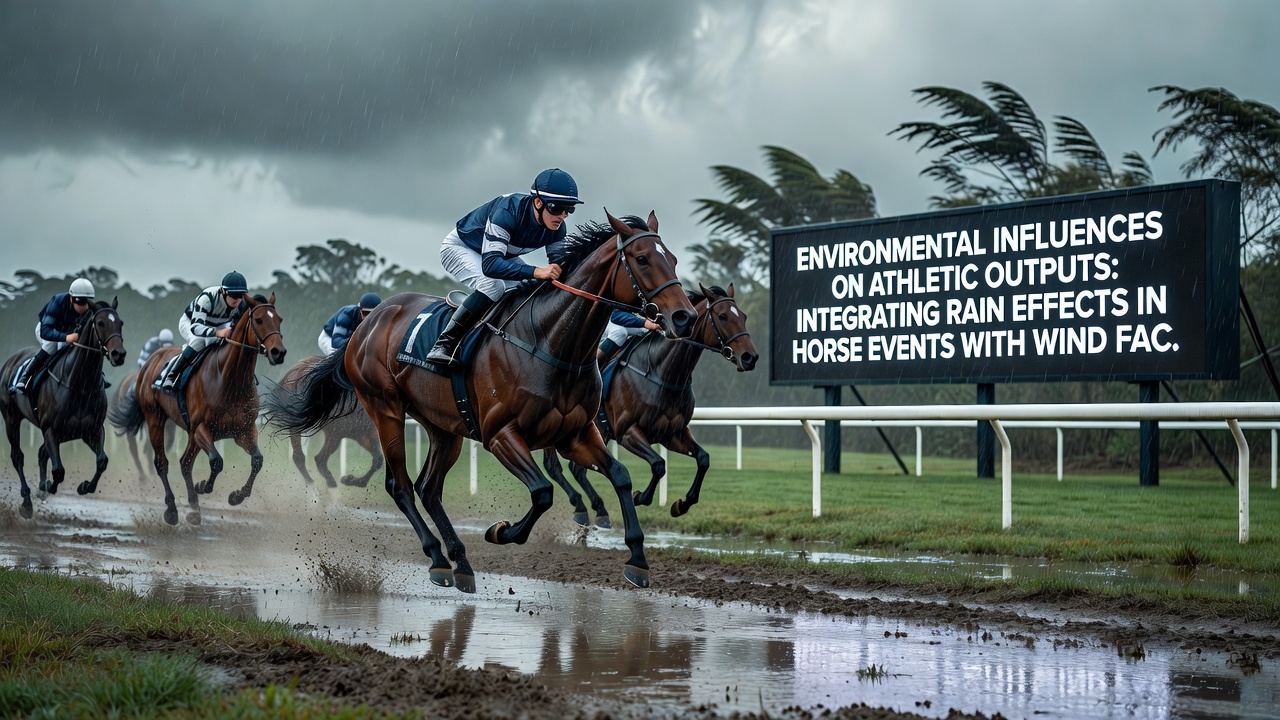 Tennis player adjusting stance during a windy outdoor match with visible ball trajectory affected by gusts