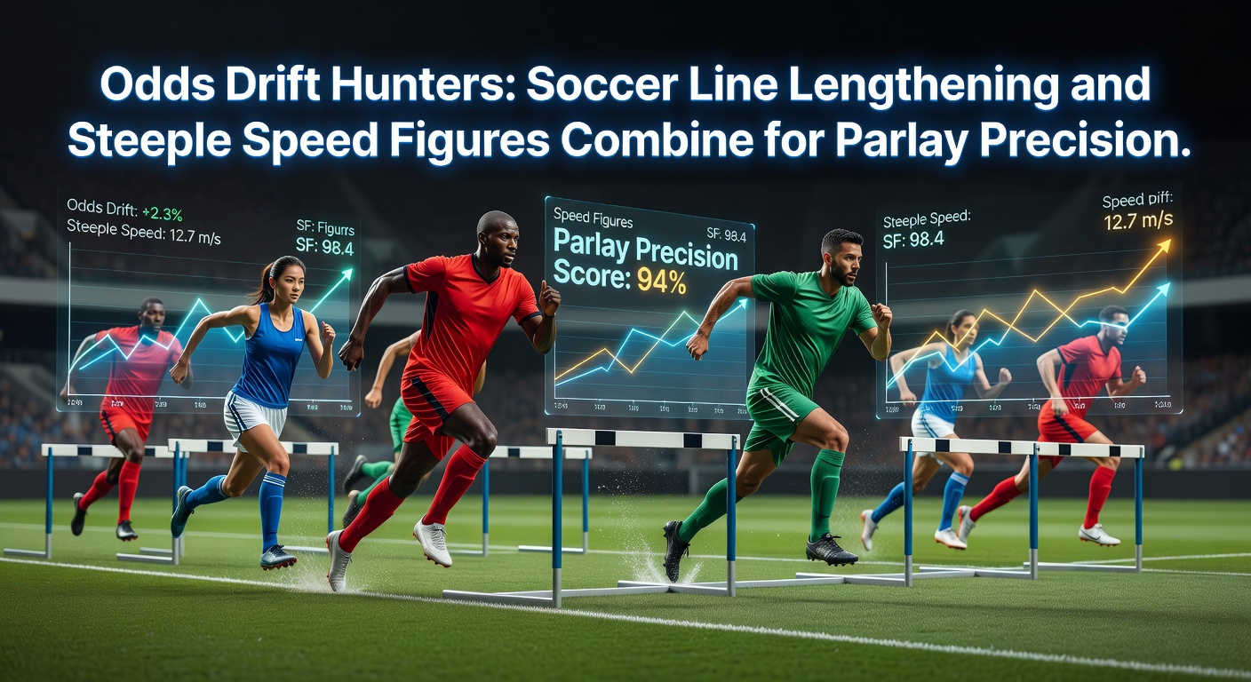 Graph showing soccer odds drift patterns overlaid with steeplechase speed figure trends, highlighting parlay correlation spikes