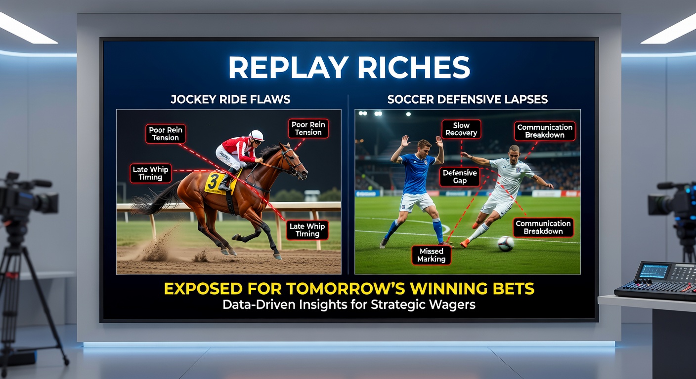 Soccer defenders huddled around a tablet replaying a goal conceded from a set-piece lapse, with coaches pointing out marking failures