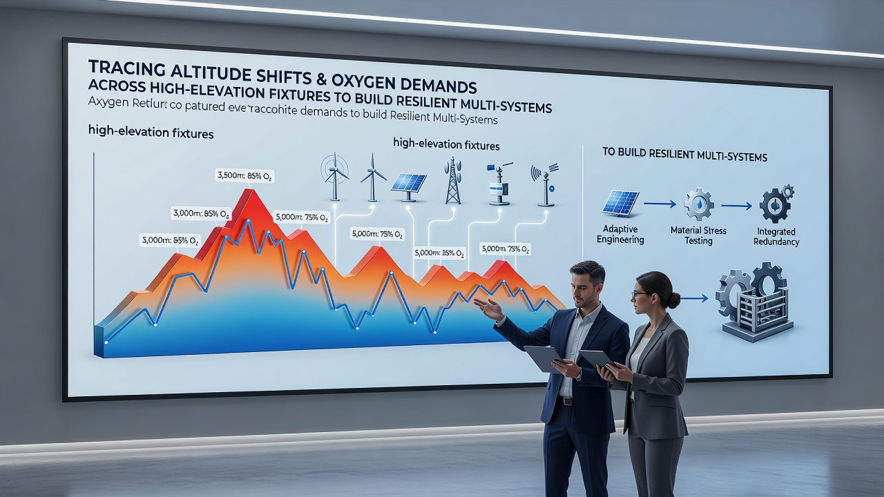 Data charts and graphs displaying oxygen level measurements and athlete performance metrics at altitude