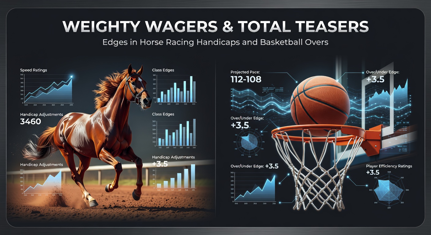 A horse race in progress with jockeys navigating tight turns, highlighting the impact of handicap weights on performance