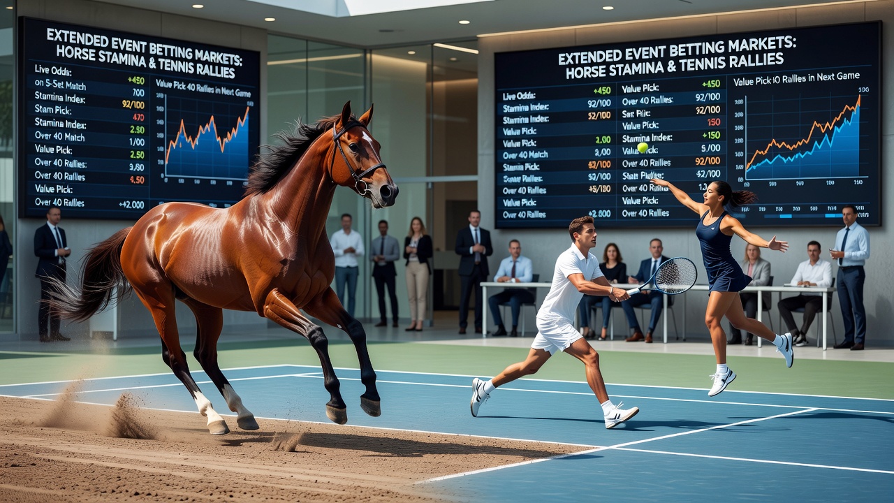 Extended tennis rally in progress during a high-stakes match